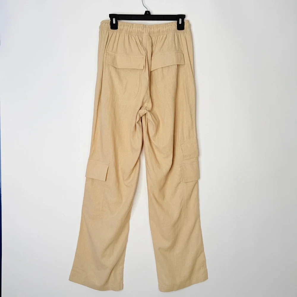 OAS Beige Cargo Linen Pants Size S #0060